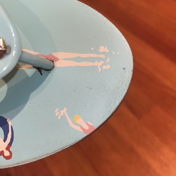 Kate Spade size 8 icy blue cushie flip flops beach and swim motif - Picture 12 of 14